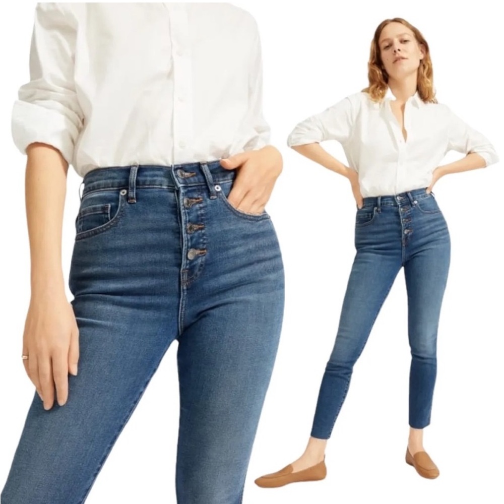 Everlane Button Up Blue Jeans Skinny Ankle